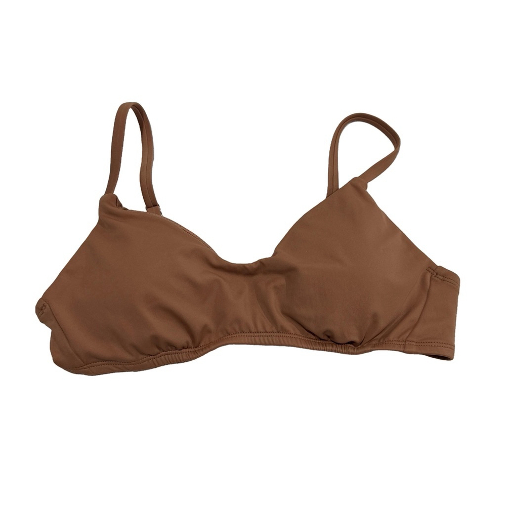 Women's Shade & Shore Brown Bikini Top Size S